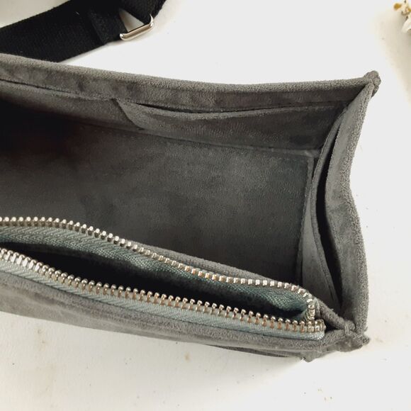 DUYP Melodie Cecile Pebbled Leather Shoulder Bag Brown & Black Satchel W/ Insert - Picture 4 of 16